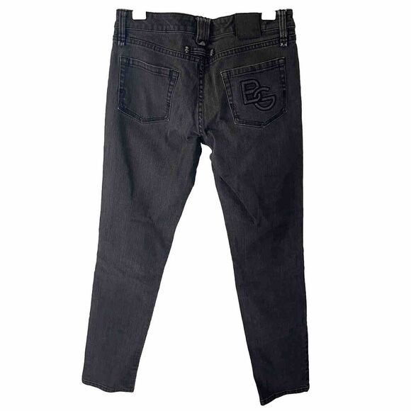 BCBGeneration Jeans 28 Black Dark Grey Denim Generation Logo Straight Leg Skinny - Picture 3 of 7